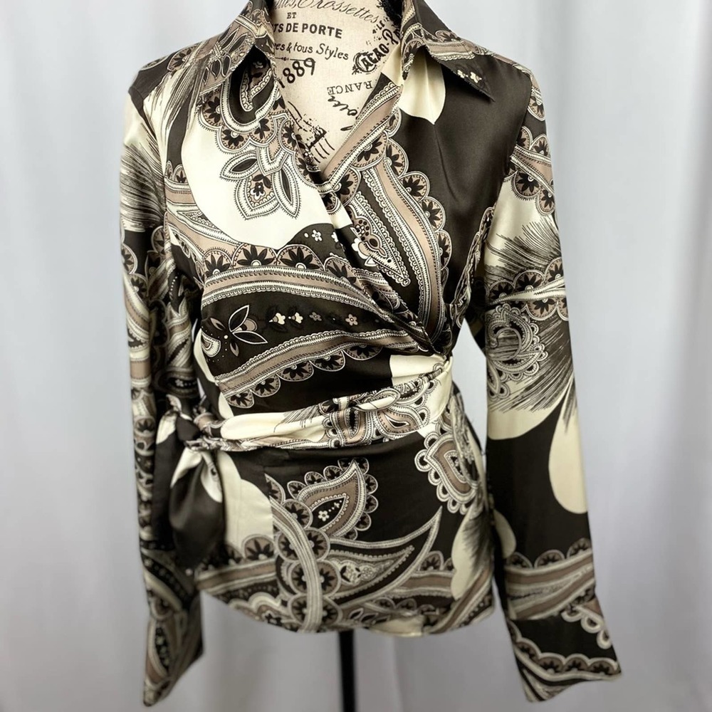 Ann Taylor | Silk Paisley Wrap Top | 12